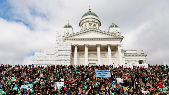 Tüntetés a rasszizmus ellen Helsinkiben