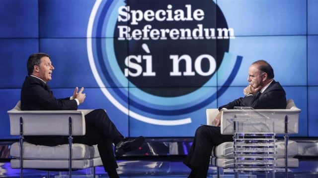 Matteo Renzi egy televíziós beszélgetésen