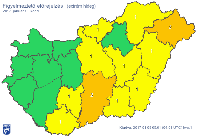 OMSZ figyelmeztetés