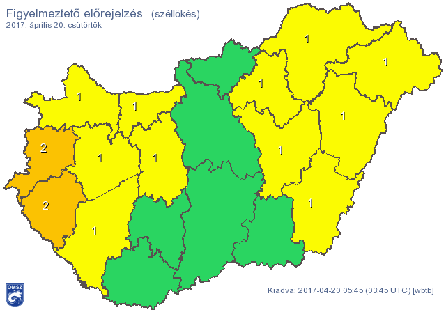 Szél figyelmeztetés