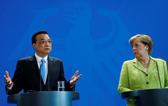 Li Keqiang és Angela Merkel
