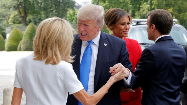 Donald Trump, Brigitte Macron, Melania Trump és Emmanuel Macron