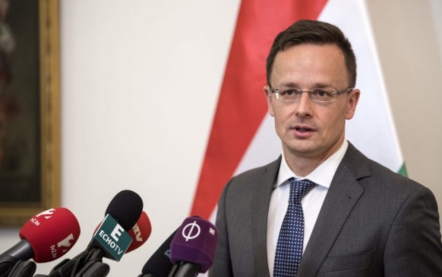 Szijjártó Péter külgazdasági és külügyminiszter sajtótájékoztatón, Budapesten - 2017. szeptember 15.