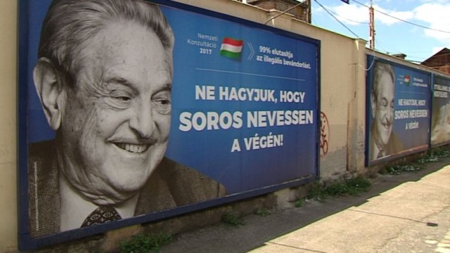 Soros Györgyöt ábrázoló plakát