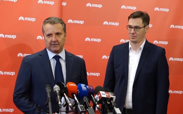 Molnár Gyula az MSZP elnöke és Karácsony Gergely, a Párbeszéd társelnöke