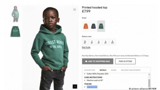 H&M „COOLEST MONKEY IN THE JUNGLE” pulóver reklám - 2017. január 14.
