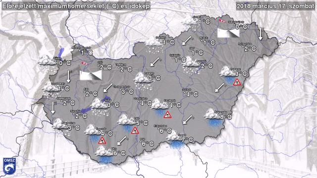 időjárás előrejelzés 2018. 03. 17.