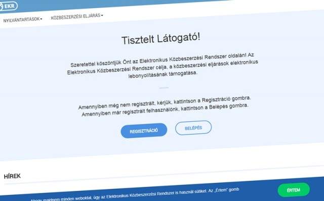 Vasárnaptól kötelező az Elektronikus Közbeszerzési Rendszer