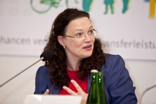 Andrea Nahles szövetségi parlamenti (Bundestag-) frakcióvezető - 2018. április 22.