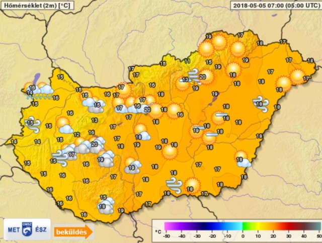 Magyarország időjárása - 2018. május 5.