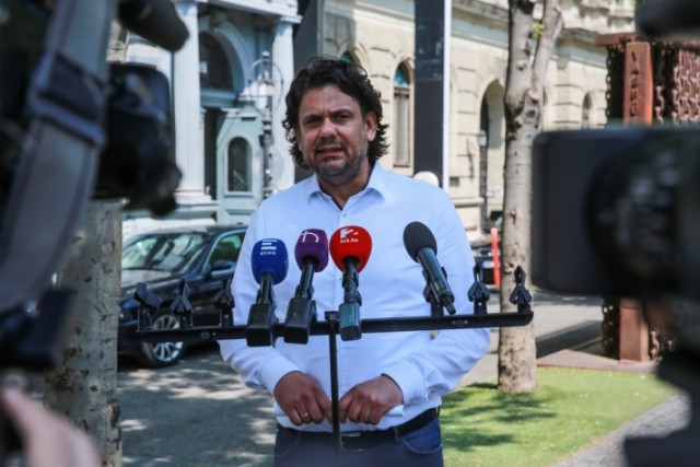 Deutsch Tamás a Terror Háza Múzeum előtt - 2018. május 5.