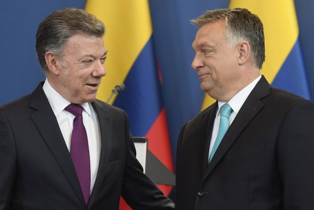 Orbán Viktor a kolumbiai államfővel tárgyalt