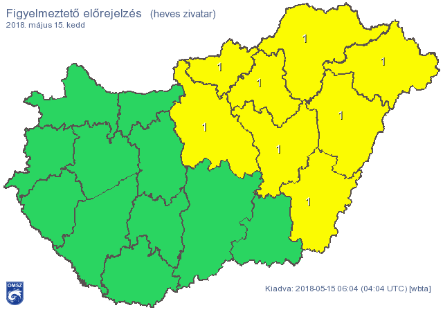 Heves zivatarok veszélye