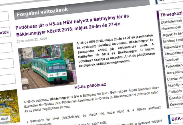 Pótlóbusz jár a hétvégén a HÉV helyett a Batthyány tér és Békásmegyer között