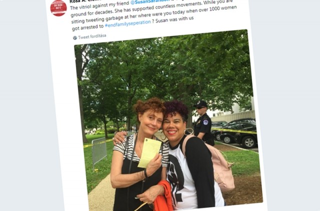 Susan Sarandon színésznőt és csaknem 600 nőt tartóztattak le Washingtonban egy tüntetésen