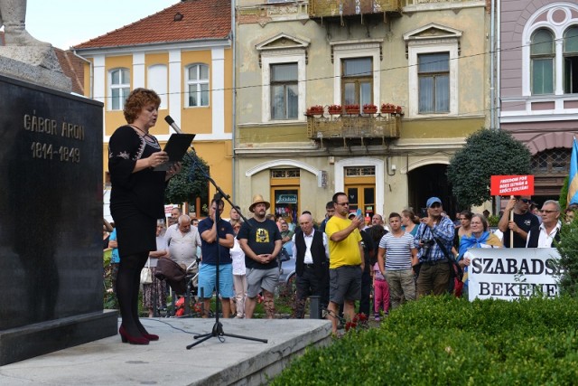 A terrorizmusért elítélt székely fiatalokért tüntettek Kézdivásárhelyen