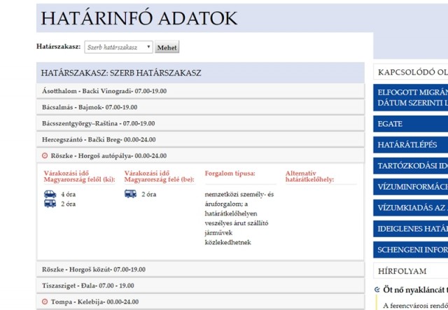Torlódás alakult ki a röszkei autópálya-határátkelőhely kilépő oldalán 2018. 07. 15.