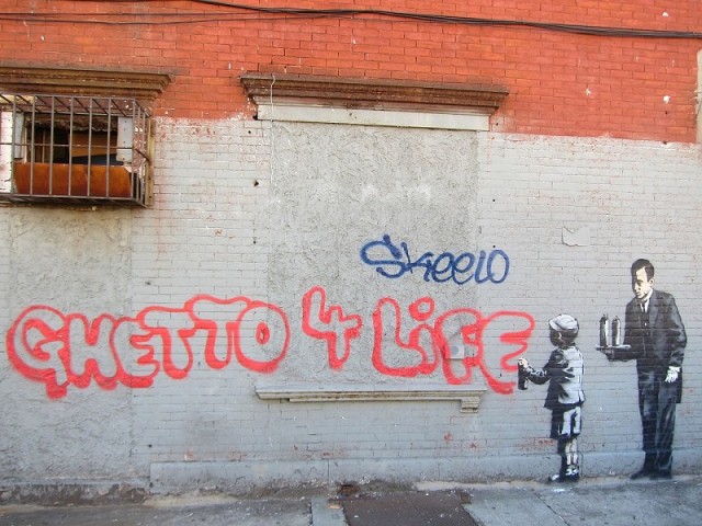 Banksy műve New York-ban 2013. októberében