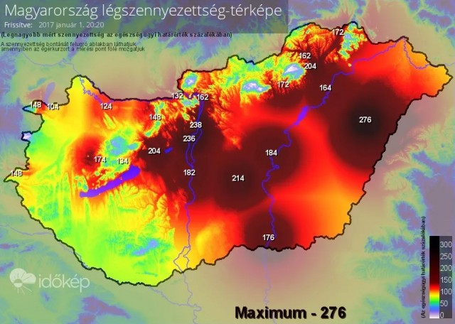 Budapest, Esztergom, Eger, Debrecen, Miskolc és Oszlár levegőjét egészségtelennek minősítették